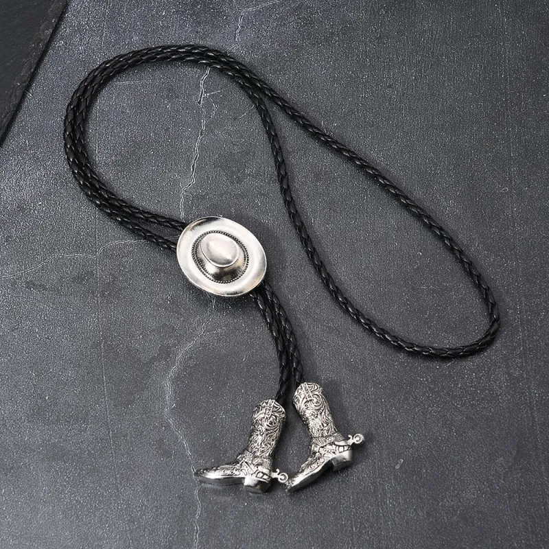 Western Cowboy Hat Medallion Boot Tip Bolo Tie sold by FloralTrip