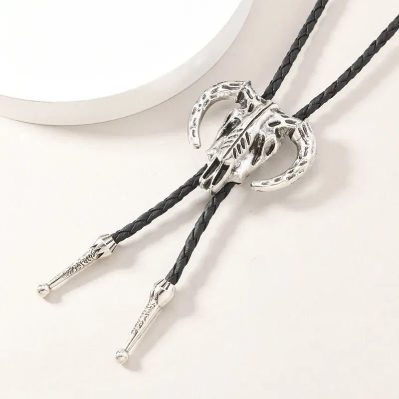 Southwestern Steer Skull Metal Bolo Tie sold by FloralTrip