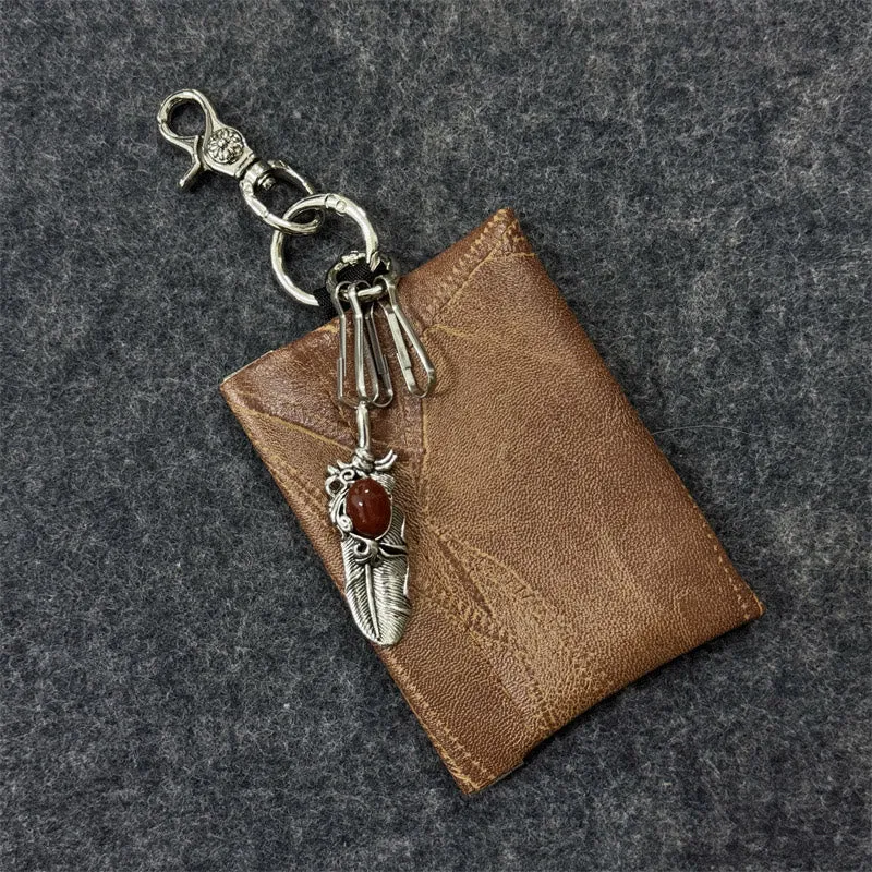 Vintage Chain Pendant Leather Card Holder Wallet sold by FloralTrip product image thumbnail 3