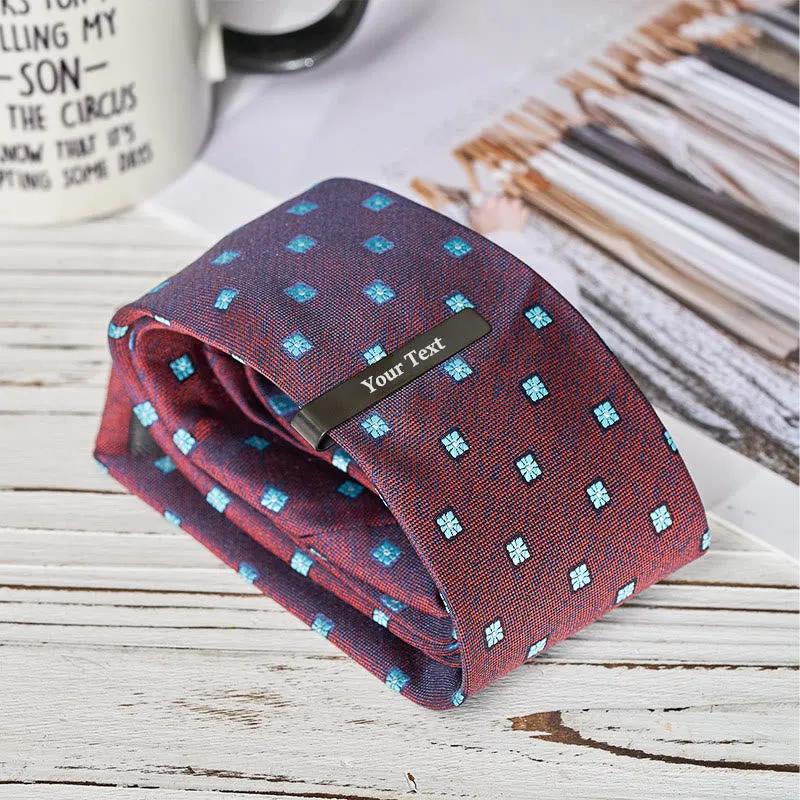 Custom Men's Luxury Blue Sandstone Tie Clip Cufflinks Necktie Set sold by FloralTrip product image thumbnail 5