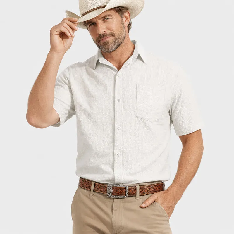 Men's Summer Solid Color Lapel Pocket Shirt sold by FloralTrip product image thumbnail 2