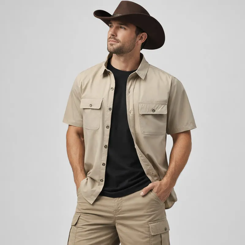 Men's Summer Workwear Cowboy Shirt With Chest Pockets sold by FloralTrip product image thumbnail 2