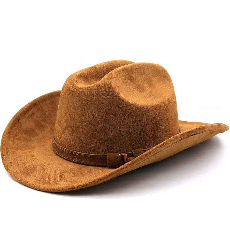Vintage Curved Brim Suede Western Cowboy Sun Hat made by FloralTrip