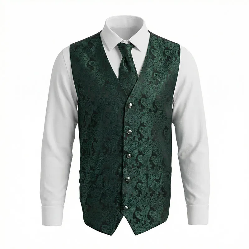 3Pcs Men's Elegant Paisley Jacquard Suit Vest Set sold by FloralTrip product image thumbnail 5
