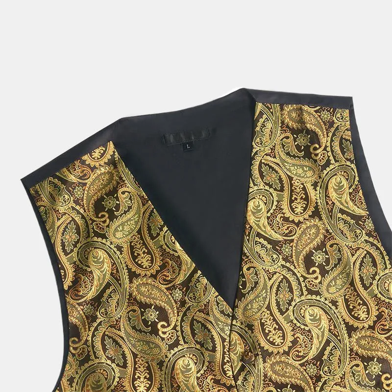 3Pcs Men's Fashion Jacquard Paisley Pattern Vest Set sold by FloralTrip product image thumbnail 5