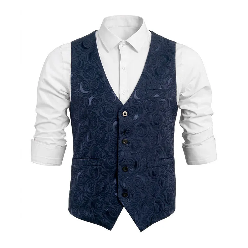 Men's Paisley Patterned Three Pockets Suit Vest made by FloralTrip