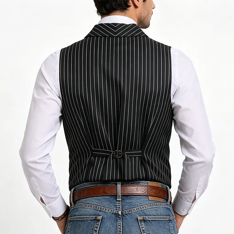 Men's Slim Fit Striped Formal Dress Waistcoat sold by FloralTrip product image thumbnail 4