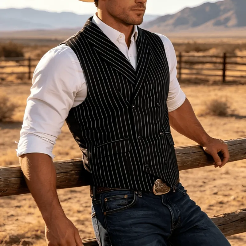 Men's Slim Fit Striped Formal Dress Waistcoat made by FloralTrip