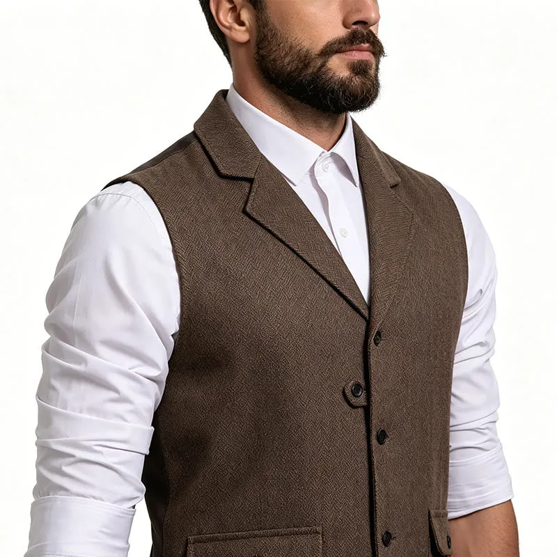 Men's Formal Lapel Collar Flap Pocket Dress Waistcoat sold by FloralTrip product image thumbnail 3