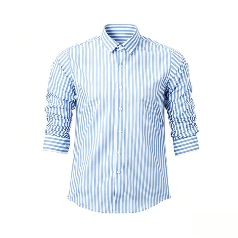 Men's Classic Vertical Stripe Pattern Formal Dress Shirt sold by FloralTrip product image thumbnail 5