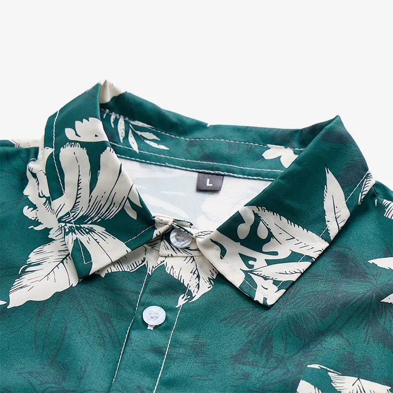 Men's Holiday Hawaiian Floral Print Short Sleeve Button Up Shirt sold by FloralTrip product image thumbnail 5