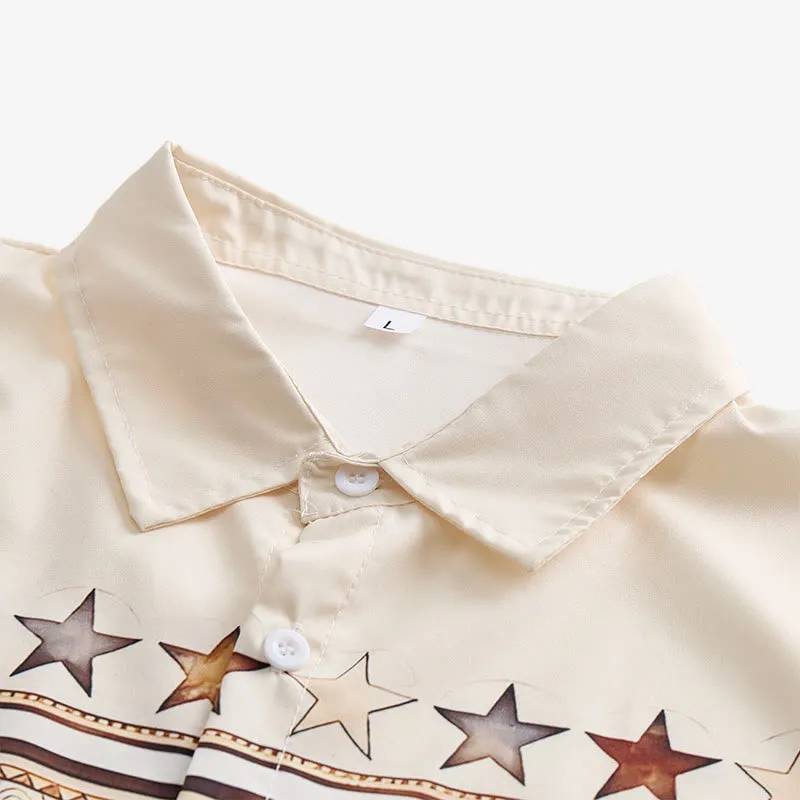 Men's Brown & Cream Cowboy Horse Silhouette Western Print Shirt sold by FloralTrip product image thumbnail 5