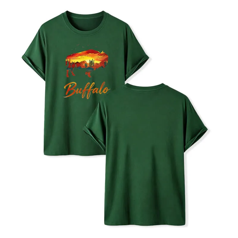 Wild & Free Sunset Buffalo Silhouette Western T-shirt sold by FloralTrip product image thumbnail 2