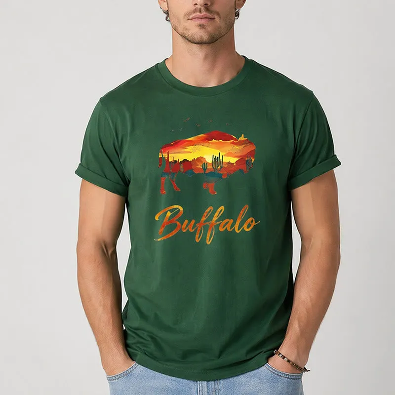 Wild & Free Sunset Buffalo Silhouette Western T-shirt sold by FloralTrip product image thumbnail 3