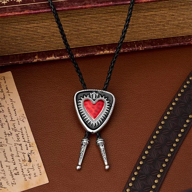 Vintage Red Thorn Heart Bullet Oval Bolo Tie sold by FloralTrip product image thumbnail 3
