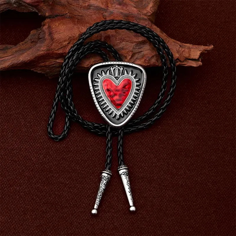 Vintage Red Thorn Heart Bullet Oval Bolo Tie sold by FloralTrip product image thumbnail 4