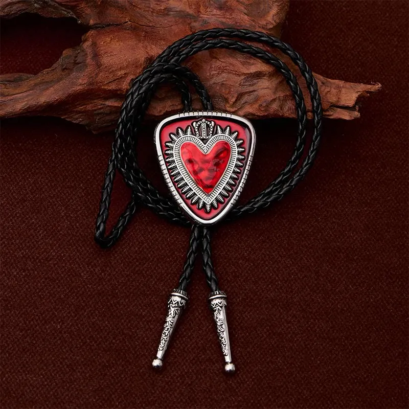 Vintage Red Thorn Heart Bullet Oval Bolo Tie sold by FloralTrip product image thumbnail 2