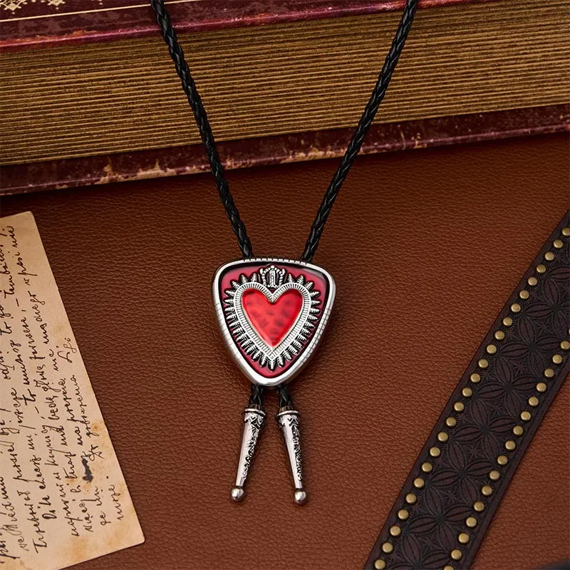 Vintage Shield Shape Sacred Heart Crown Bolo Tie made by FloralTrip