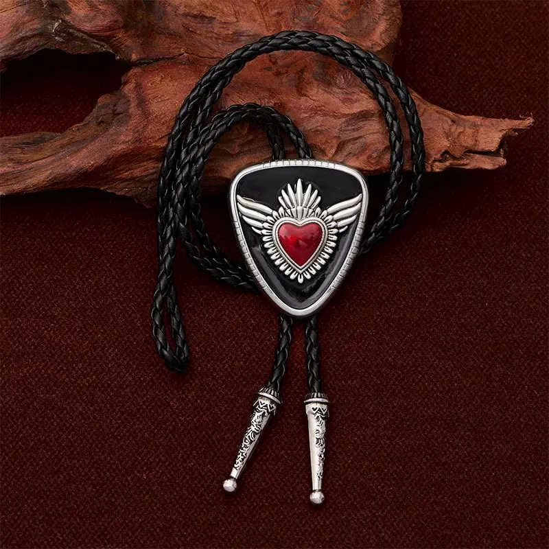 Retro Western Winged Sacred Heart Bolo Tie sold by FloralTrip product image thumbnail 4