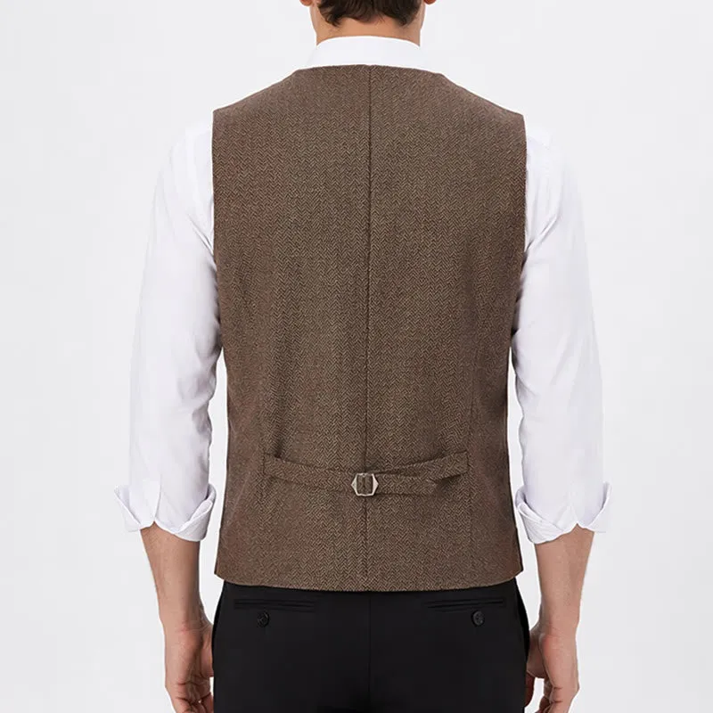 Men's Herringbone Suit Lape with Decorative Chain Suit Vest sold by FloralTrip product image thumbnail 4