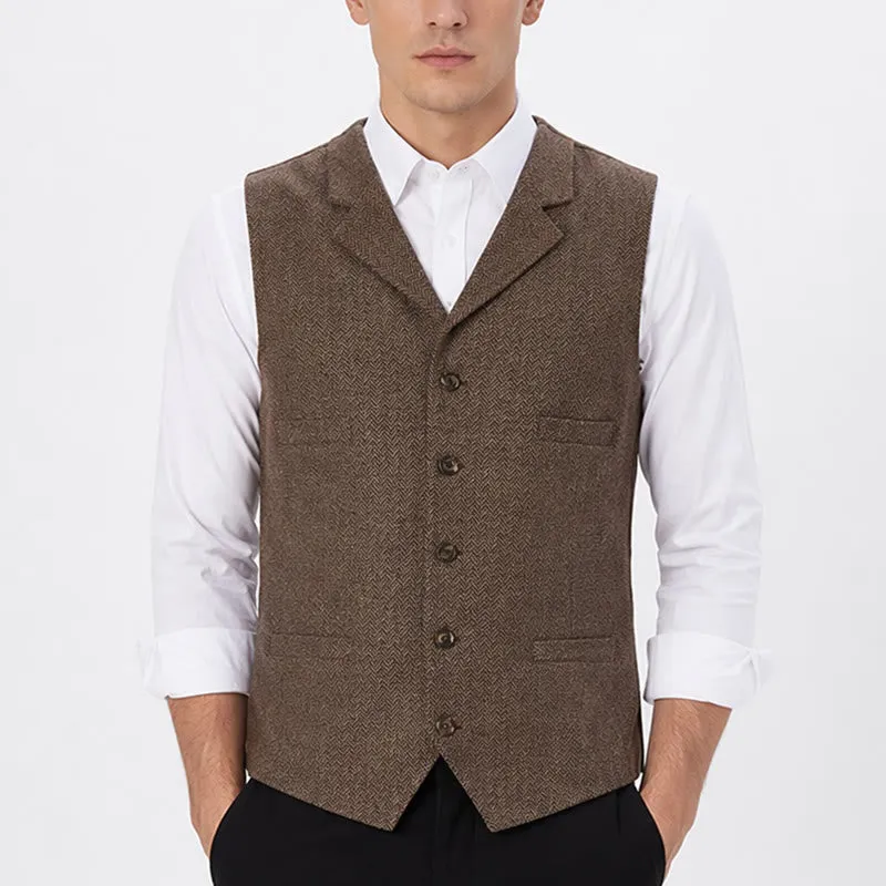Men's Herringbone Suit Lape with Decorative Chain Suit Vest sold by FloralTrip product image thumbnail 2