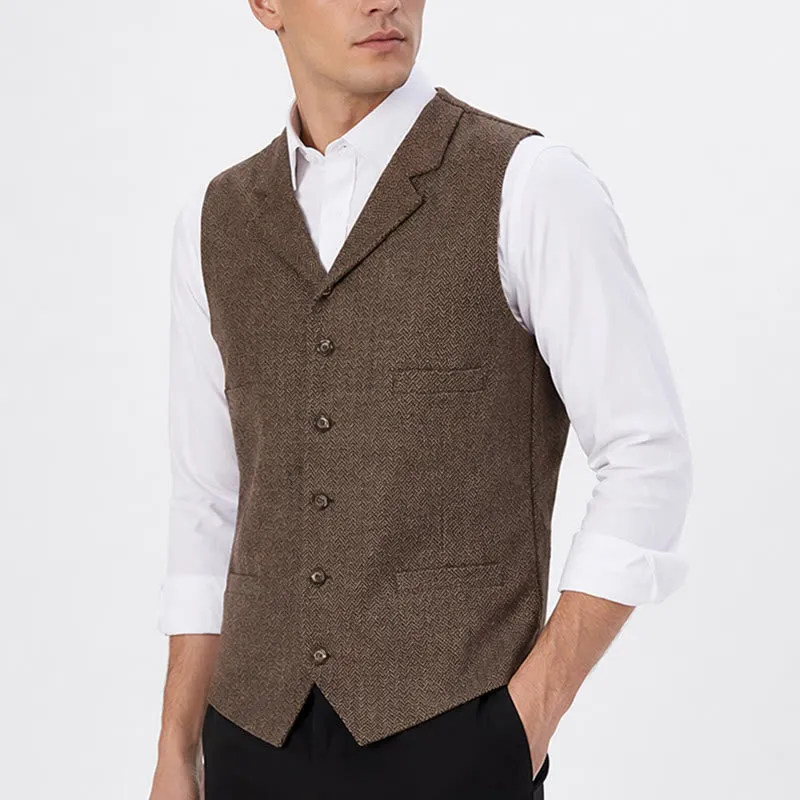 Men's Herringbone Suit Lape with Decorative Chain Suit Vest sold by FloralTrip product image thumbnail 3