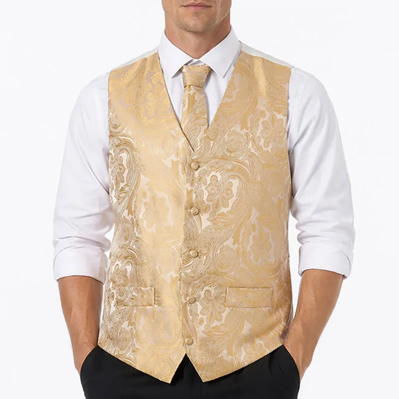 Men's Vintage Paisley Jacquard Waistcoat Set Formal Suit Vest sold by FloralTrip product image thumbnail 2