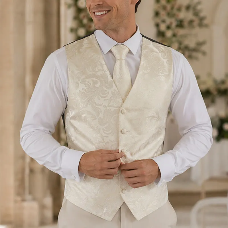 Men's All-match Paisley Pattern Waistcoat 3-in-1 Outfit Set Suit Vest sold by FloralTrip product image thumbnail 5
