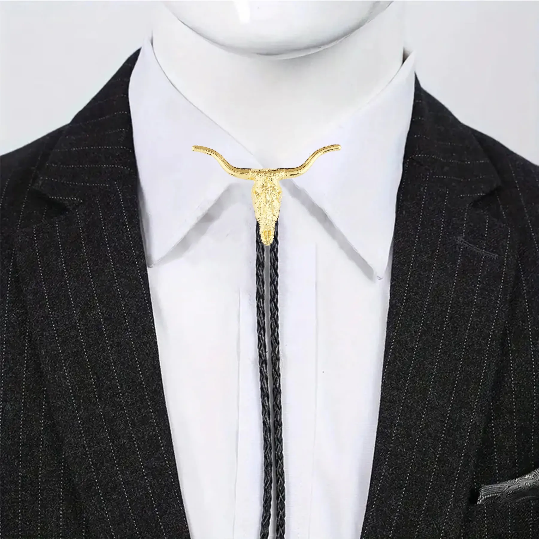 Retro Longhorn Bull Skull Bolo Tie sold by FloralTrip product image thumbnail 3