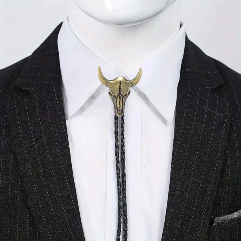 Vintage Cowboy Bronze Bull Skull Bolo Tie made by FloralTrip