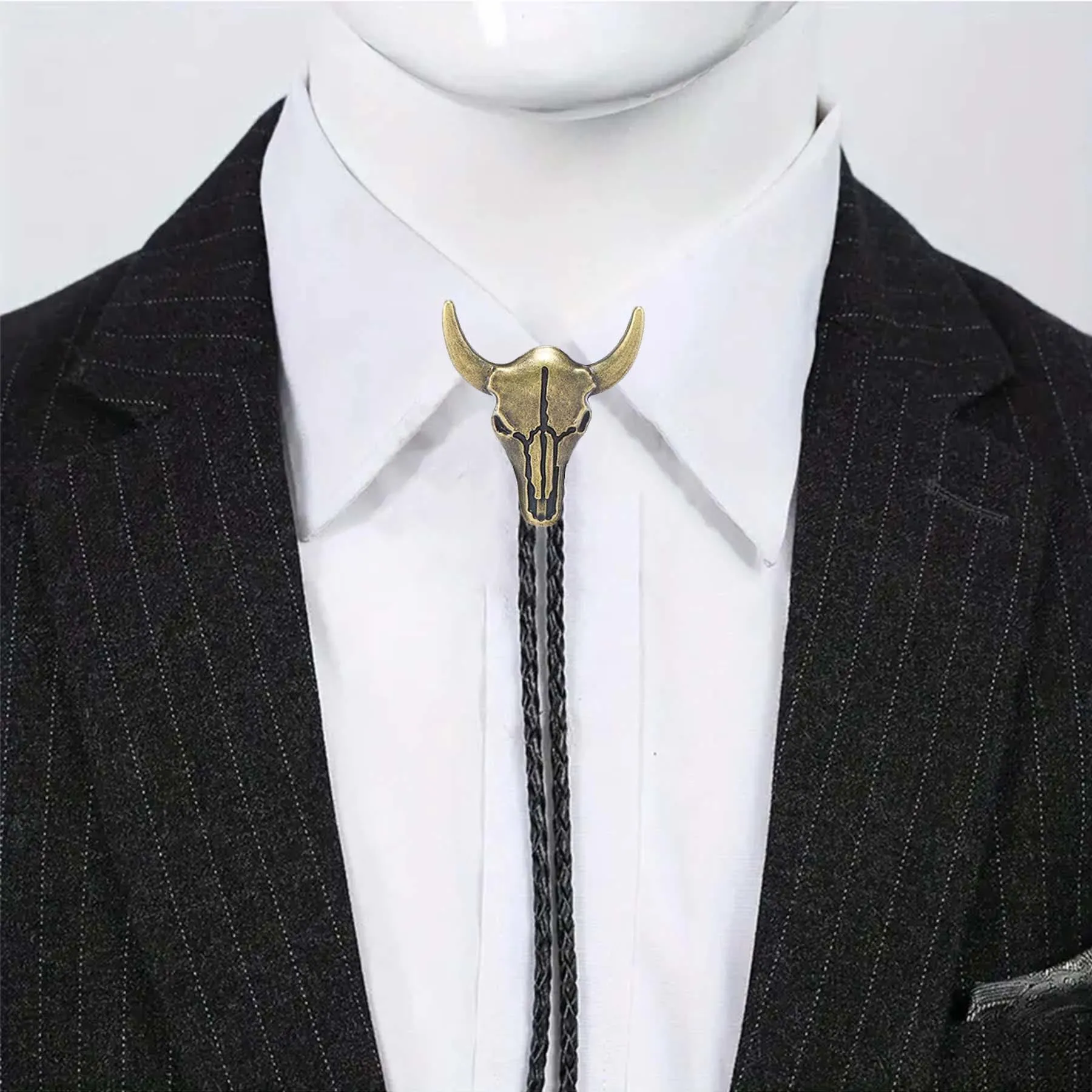 Vintage Cowboy Bronze Bull Skull Bolo Tie sold by FloralTrip