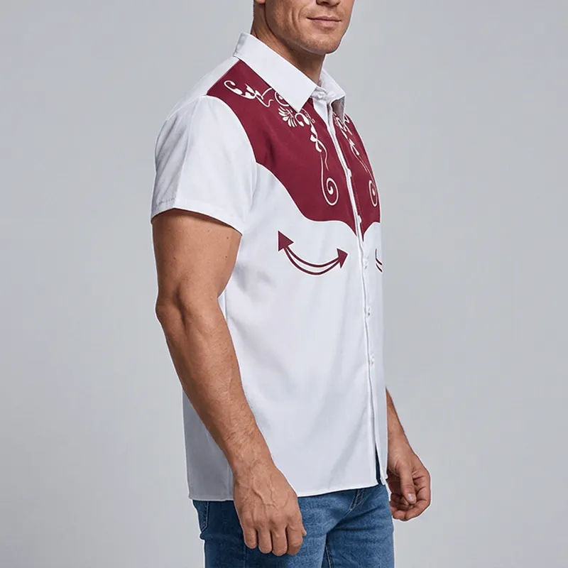 Men's Vintage Western Floral Print Button Down Shirt sold by FloralTrip product image thumbnail 4
