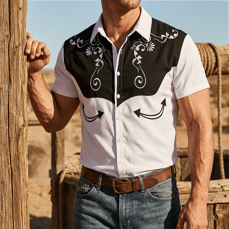 Men's Vintage Western Floral Print Button Down Shirt sold by FloralTrip product image thumbnail 5