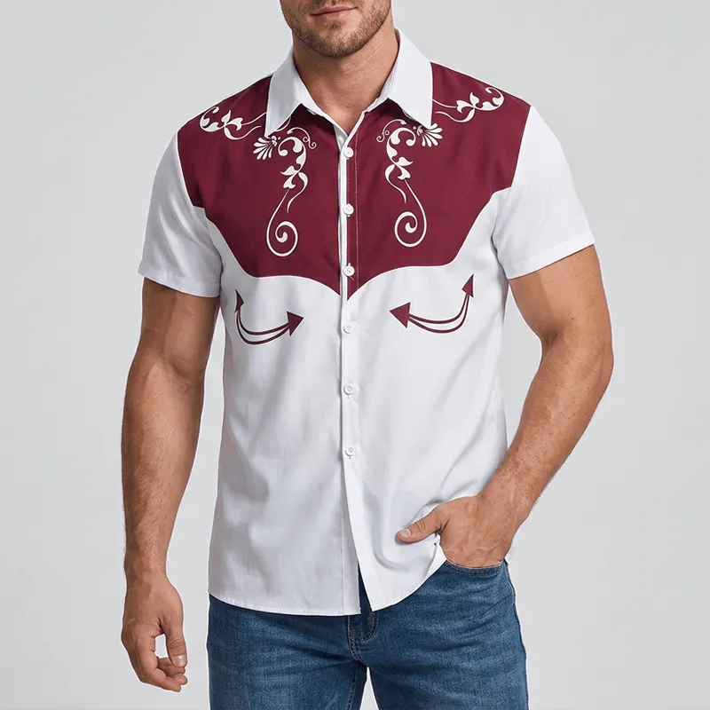 Men's Vintage Western Floral Print Button Down Shirt sold by FloralTrip product image thumbnail 2