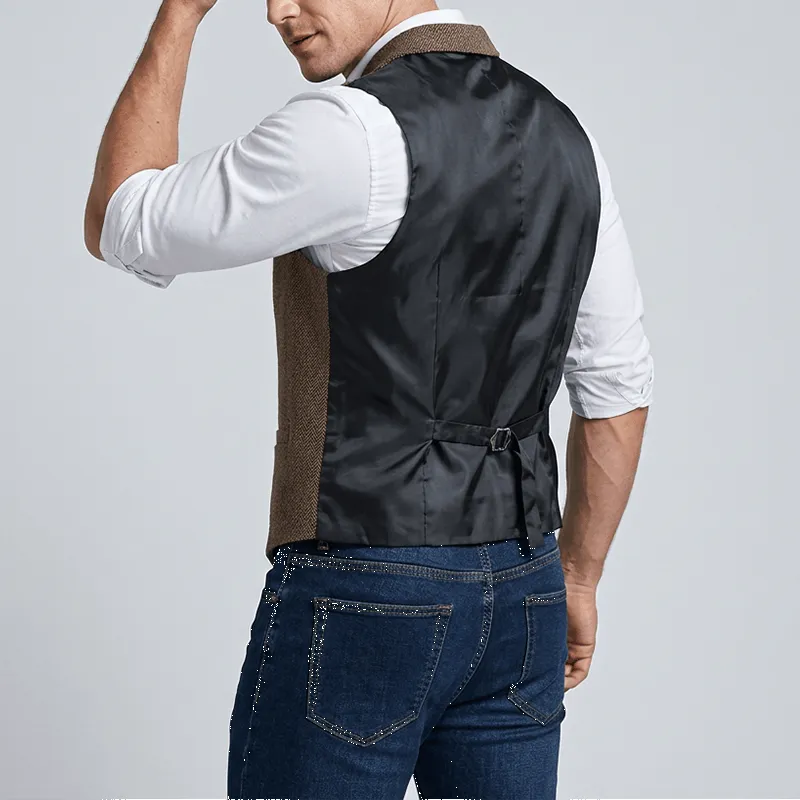 Men's Vintage Herringbone Tweed Suit Vest sold by FloralTrip product image thumbnail 3