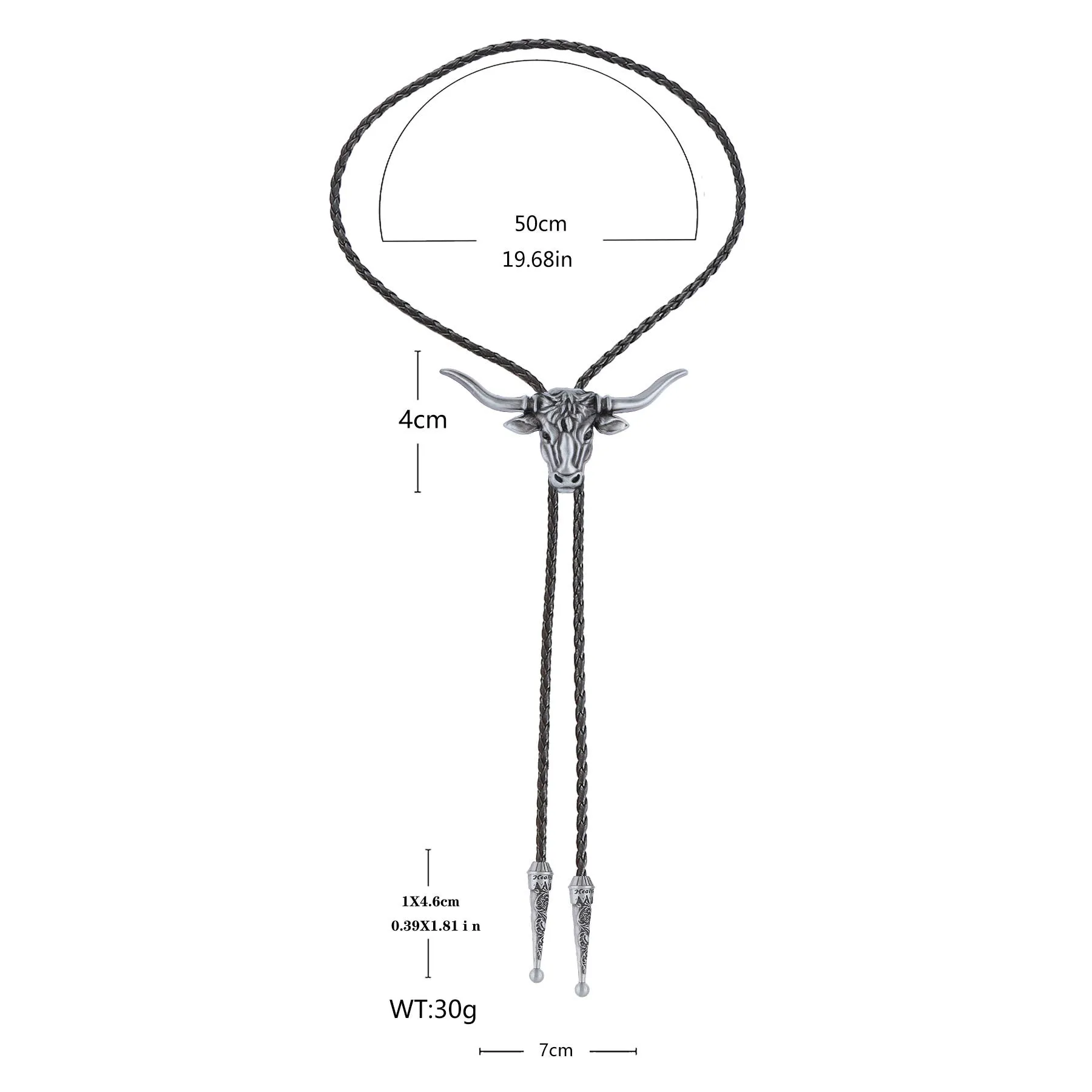 Strength & Health Western Longhorn Bull Spirit Bolo Tie sold by FloralTrip product image thumbnail 4