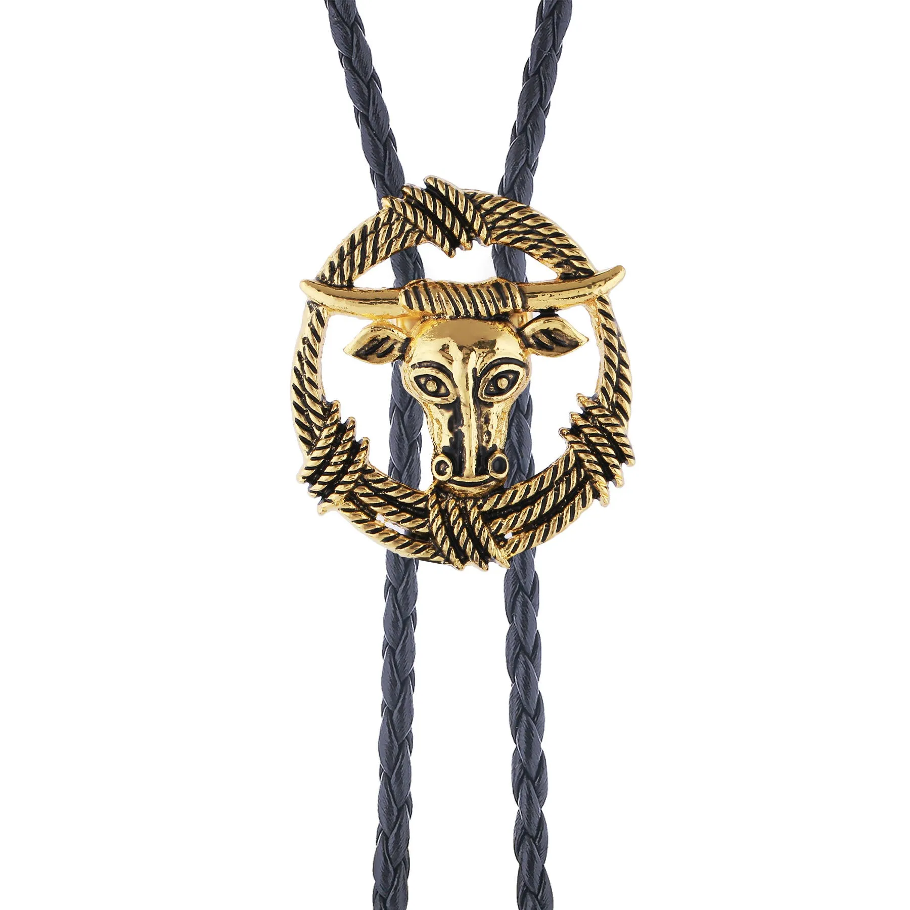 Rodeo Longhorn Bull Rope Wreath Rock Style Bolo Tie sold by FloralTrip product image thumbnail 5