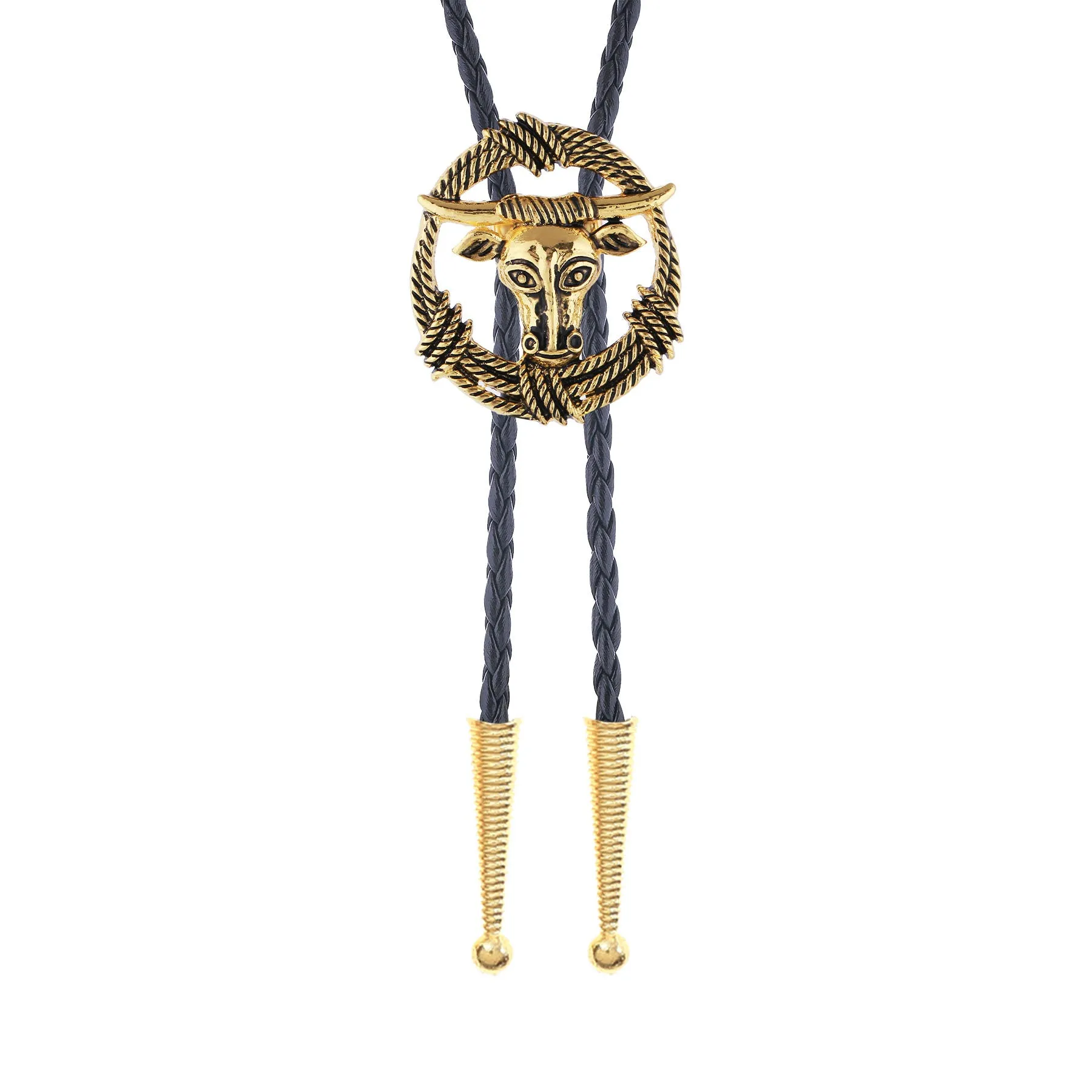 Rodeo Longhorn Bull Rope Wreath Rock Style Bolo Tie sold by FloralTrip product image thumbnail 3