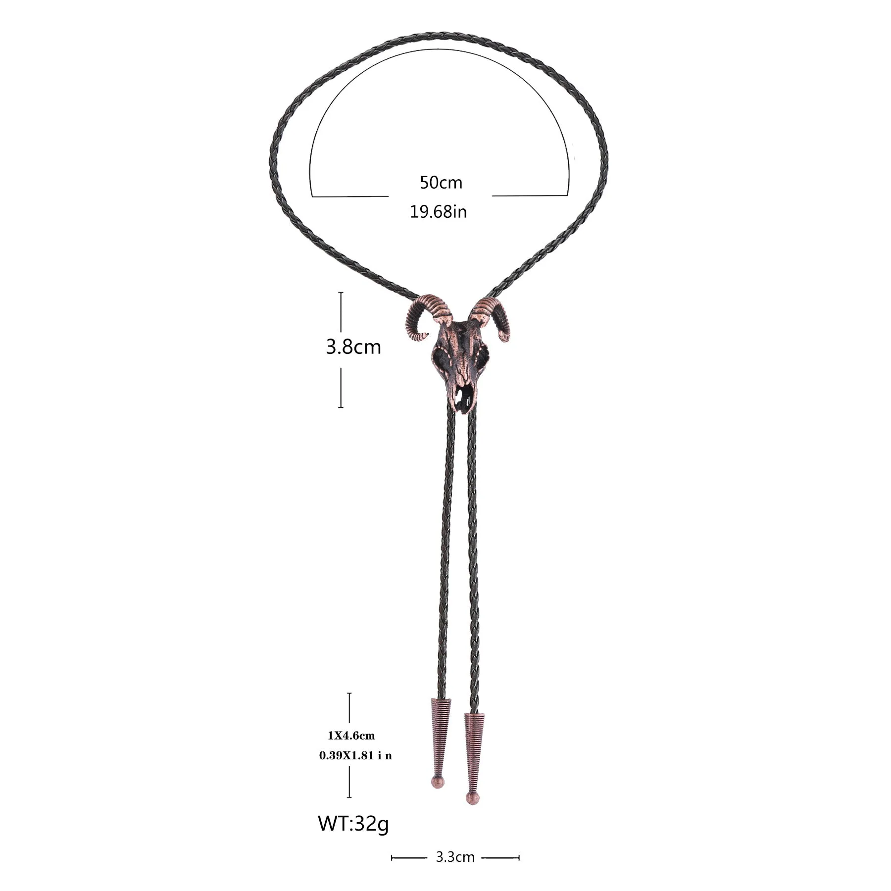 Dark Aesthetic Gothic Ram Skull Bolo Tie sold by FloralTrip product image thumbnail 4