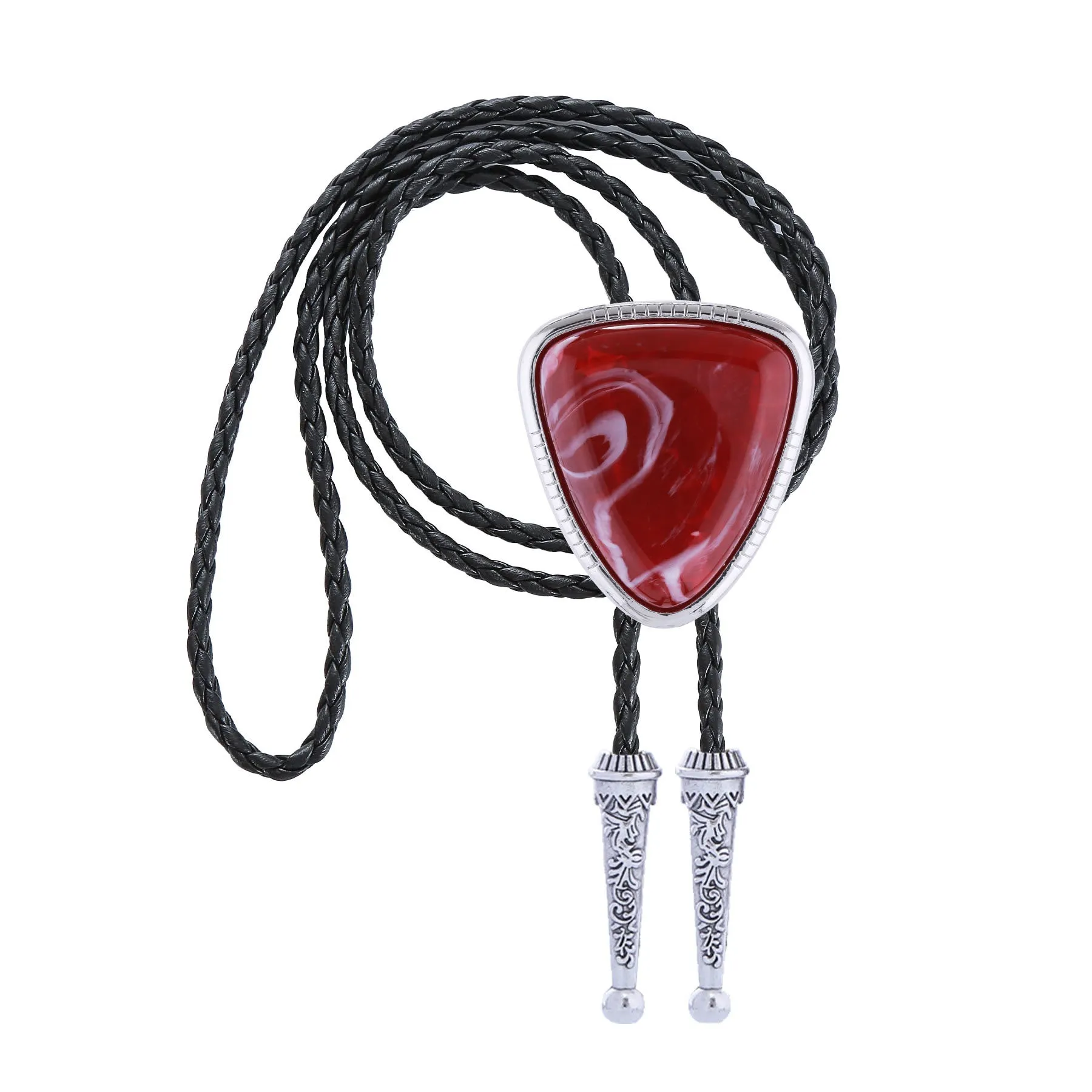 Western Glossy Artificial Tribal Shield Stone Bolo Tie sold by FloralTrip product image thumbnail 4