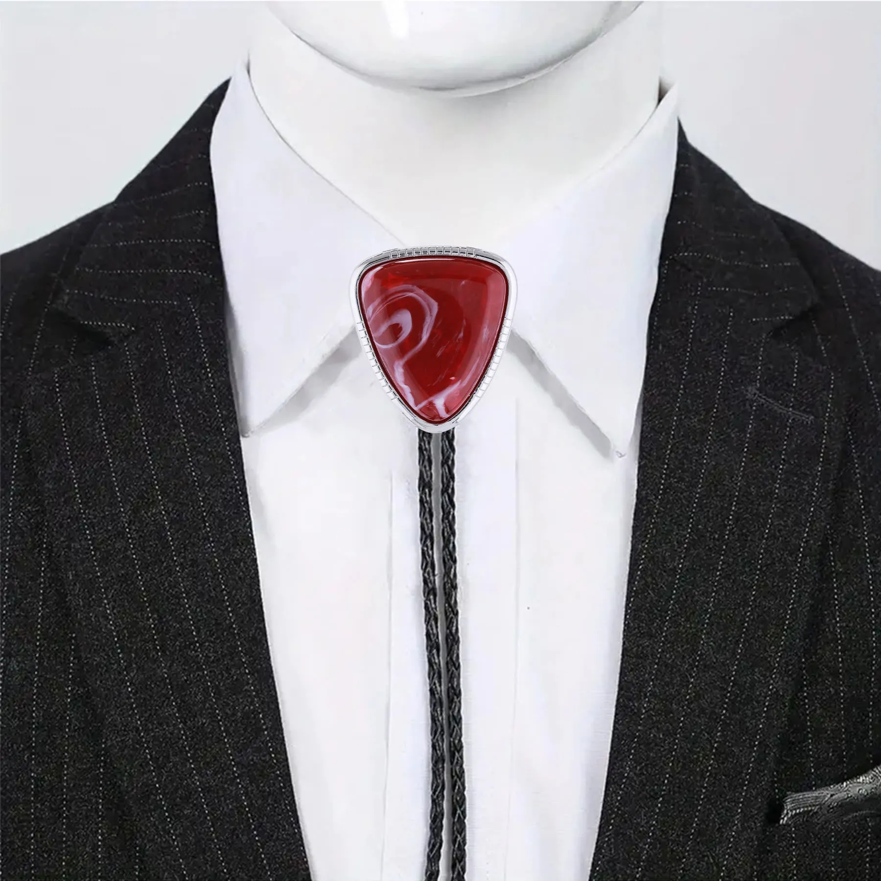 Western Glossy Artificial Tribal Shield Stone Bolo Tie sold by FloralTrip product image thumbnail 2