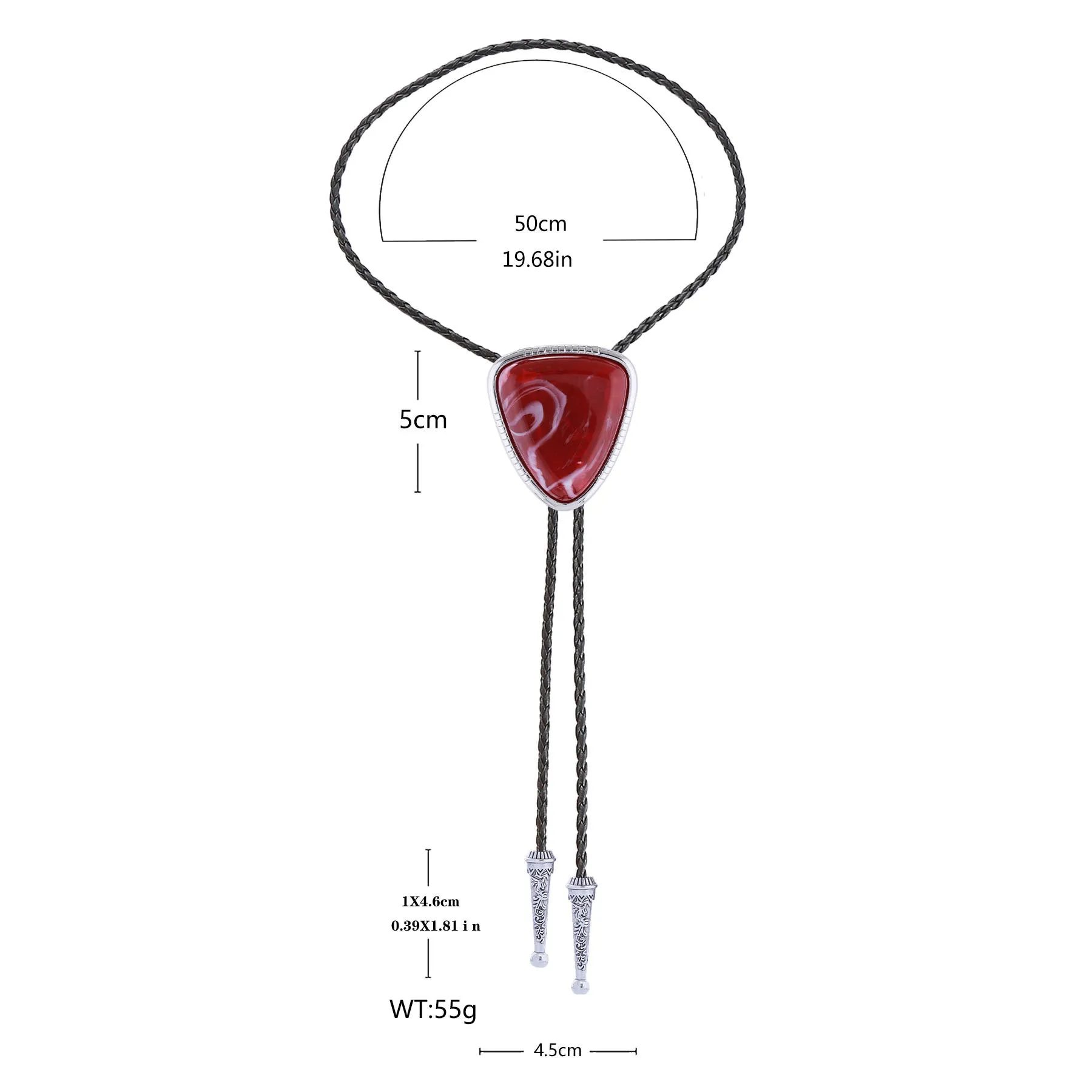 Western Glossy Artificial Tribal Shield Stone Bolo Tie sold by FloralTrip product image thumbnail 3
