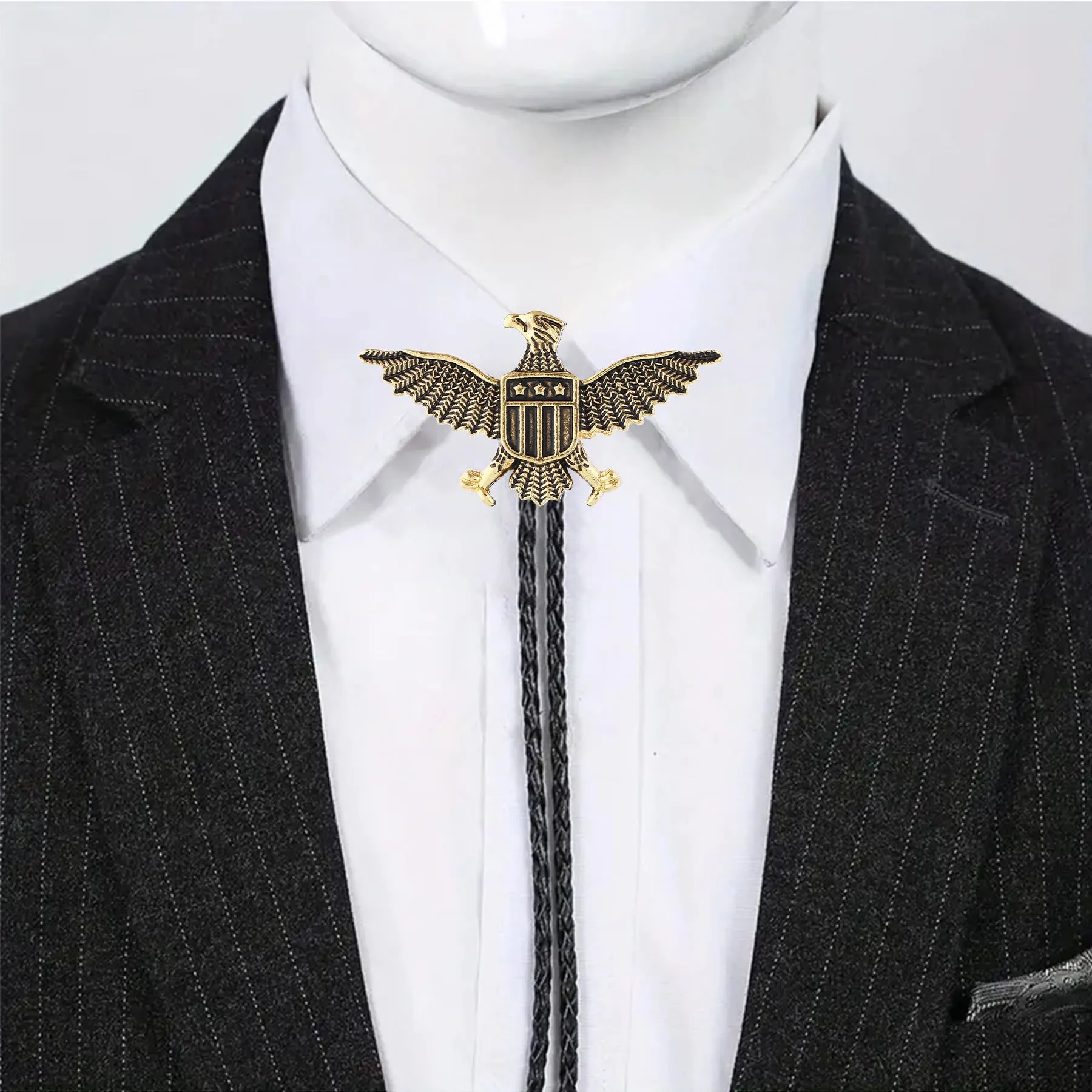 Western American Patriotic Eagle Star Shield Bolo Tie sold by FloralTrip product image thumbnail 4