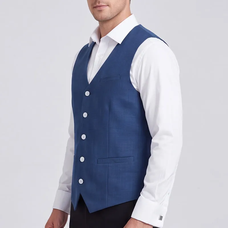 Men's Linen Blend Single Breasted Casual Vest sold by FloralTrip product image thumbnail 4