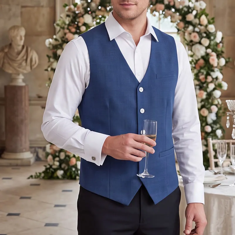 Men's Linen Blend Single Breasted Casual Vest sold by FloralTrip