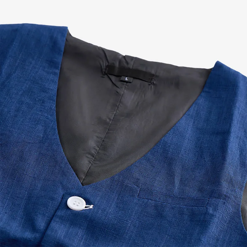 Men's Linen Blend Single Breasted Casual Vest sold by FloralTrip product image thumbnail 5
