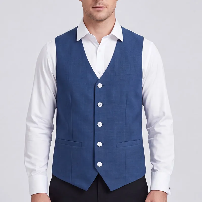 Men's Linen Blend Single Breasted Casual Vest sold by FloralTrip product image thumbnail 2