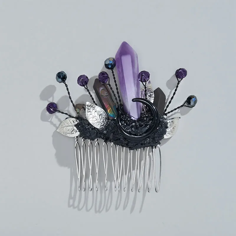 Women's Enchanted Real Crystal Leaf Detailed Hair Comb sold by FloralTrip product image thumbnail 4