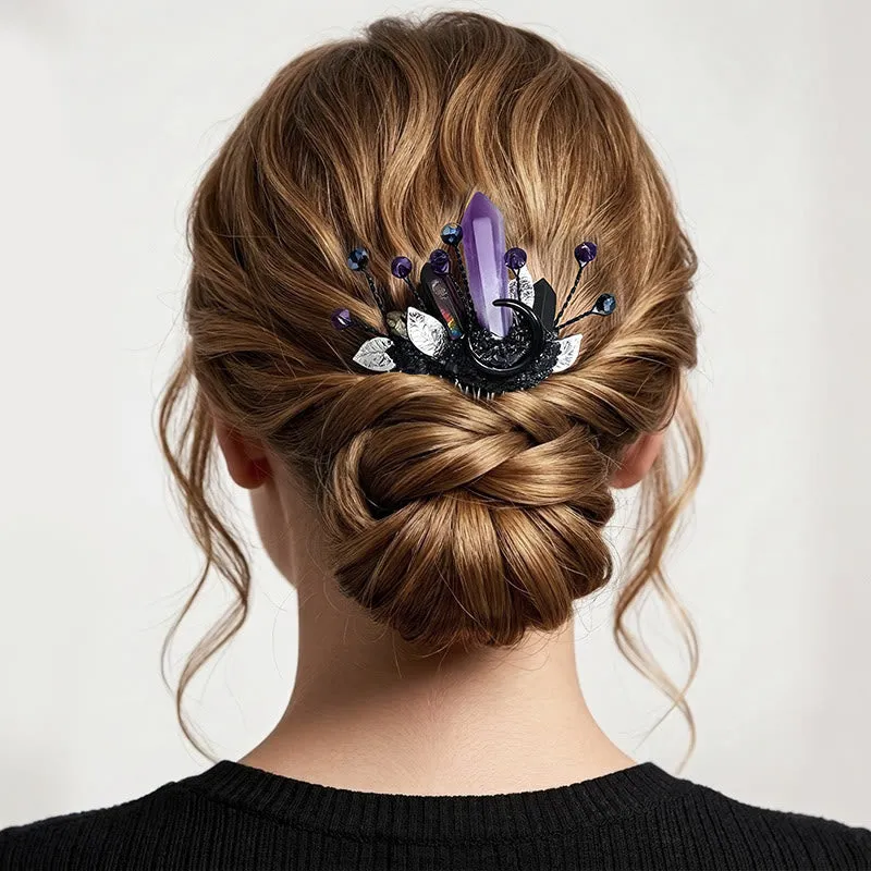 Women's Enchanted Real Crystal Leaf Detailed Hair Comb sold by FloralTrip product image thumbnail 3