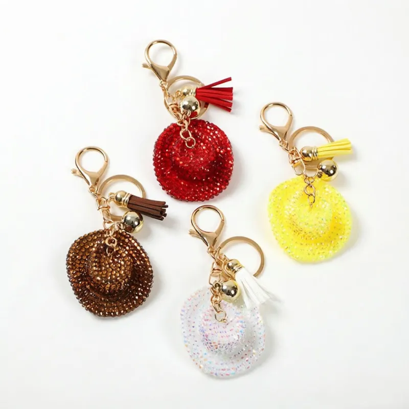 Bling Sparkly Western Rhinestone Cowboy Hat Keychain made by FloralTrip